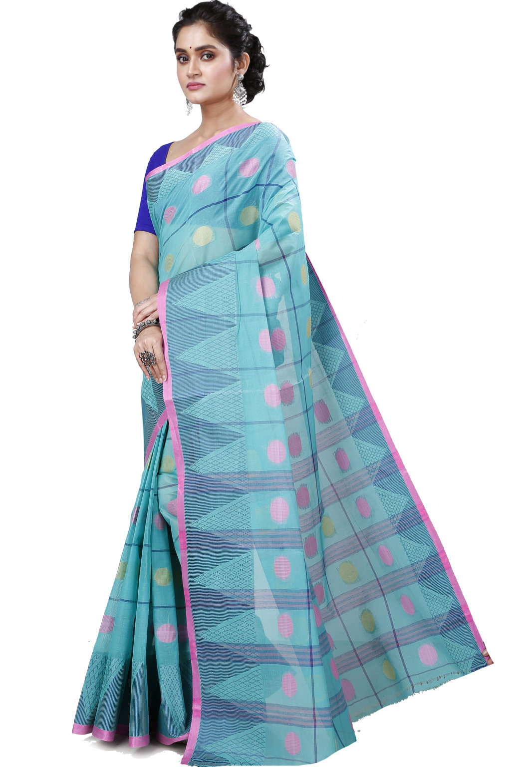 See Green Pure Cotton Rebeka Tant Saree (1005)